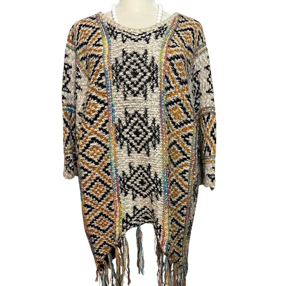 Vintage Baciano Tassel Fringe Sweater Womens Size XL